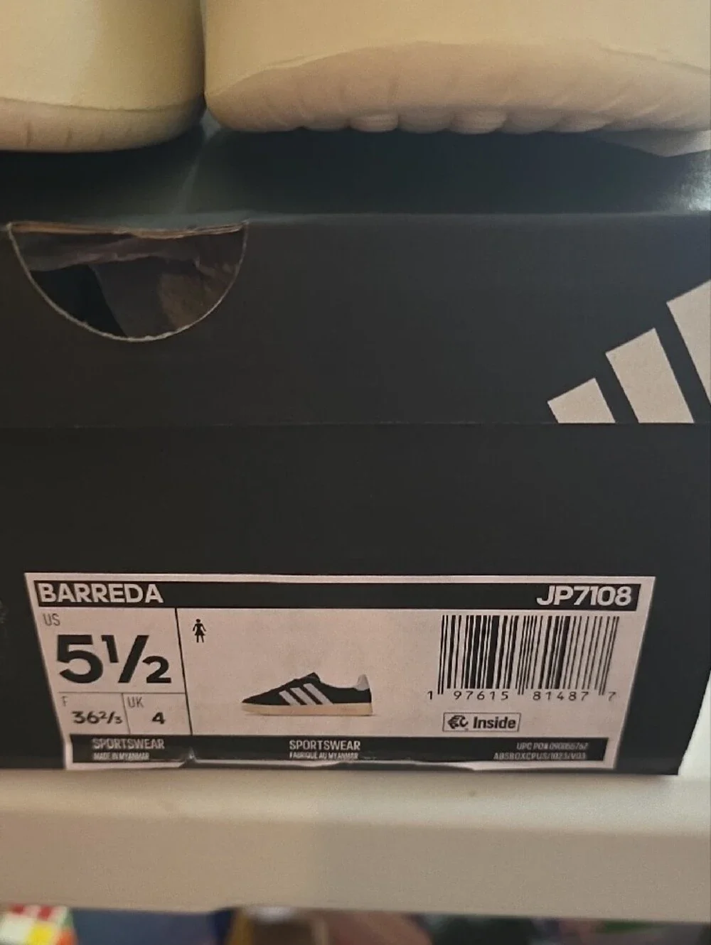 adidas Barreda Black with Light Blue Stripe Men's Sneakers